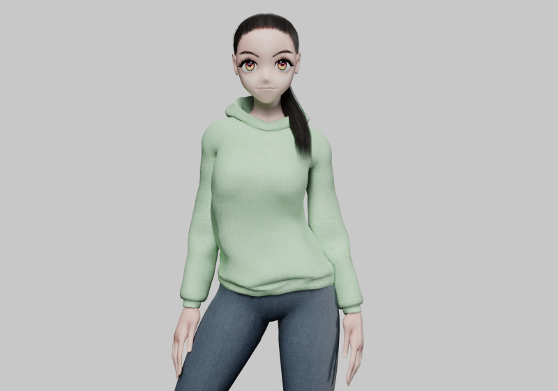 Basic classic girl V24884 Modelo 3D .c4d .max .obj .3ds .fbx .stl .blend 