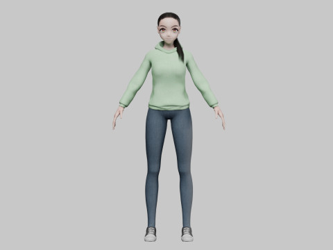 Basic classic girl V24884 Modelo 3D
