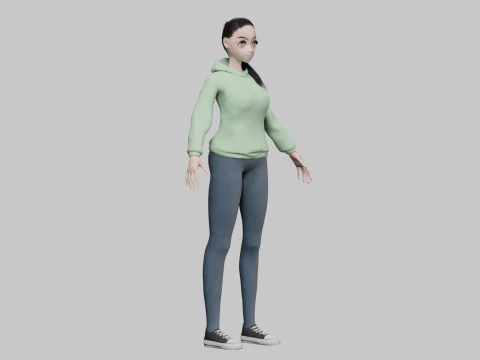 Basic classic girl V24884 3D Model