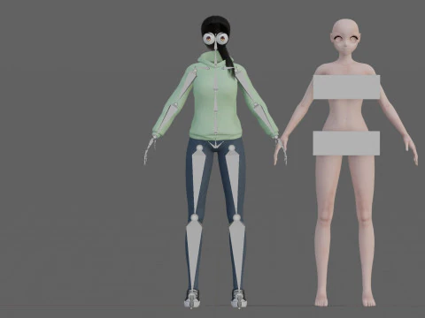 Basic classic girl V24884 3D Model