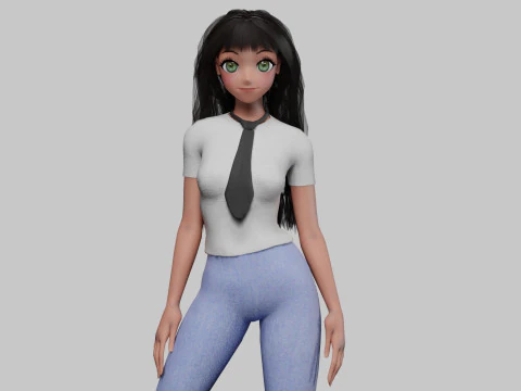 Basic cool girl V33558 3D Model