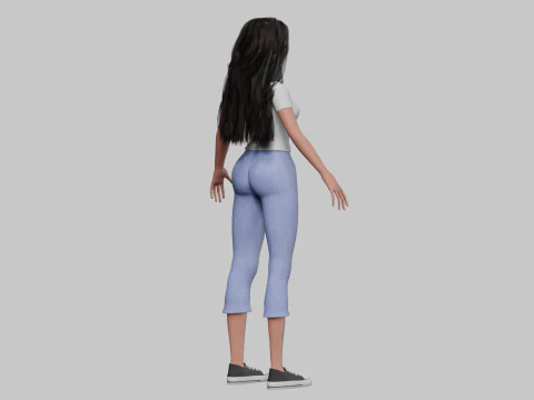 Basic cool girl V33558 3D Model