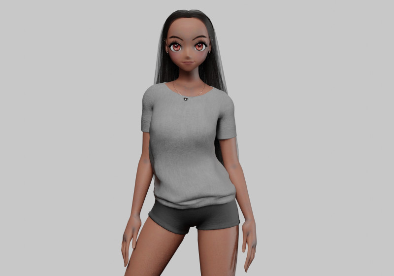 Basic cute girl V31075 Modèle 3D .c4d .max .obj .3ds .fbx .stl .blend 