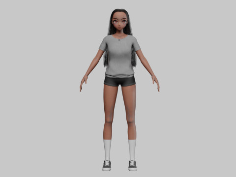 Basic cute girl V31075 Modèle 3D