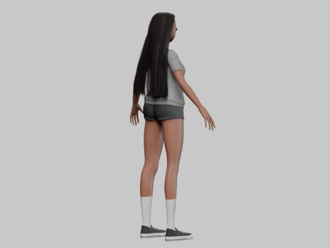Basic cute girl V31075 Modèle 3D