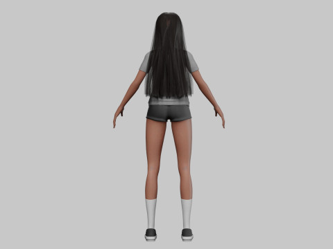 Basic cute girl V31075 Modèle 3D