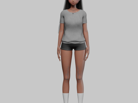 Basic cute girl V31075 Modèle 3D