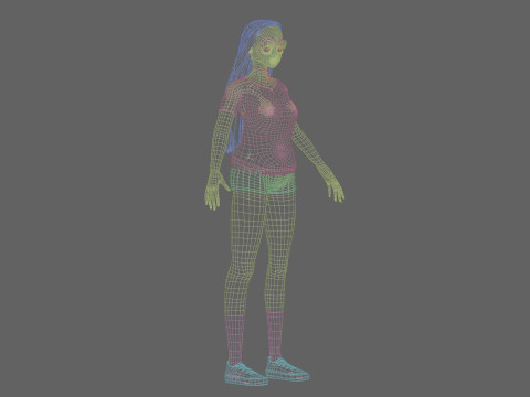 Basic cute girl V31075 Modèle 3D