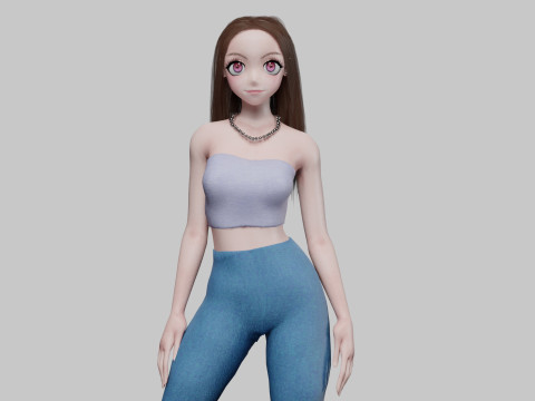 Basic Standard girl V30262 3D Model