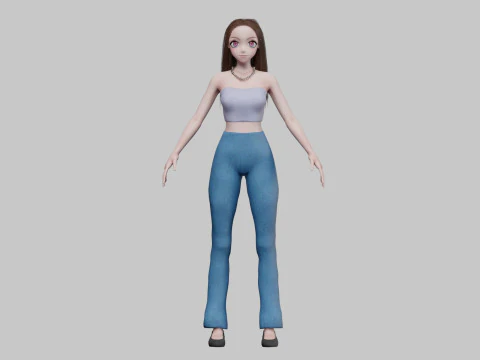Basic Standard girl V30262 3D Model