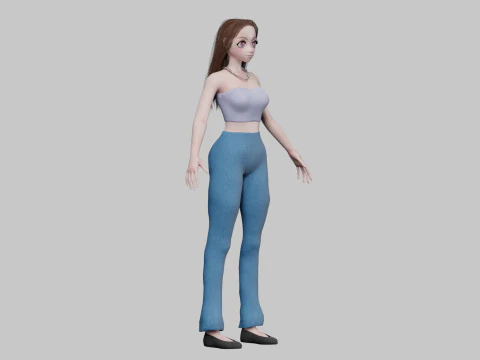 Basic Standard girl V30262 3D Model