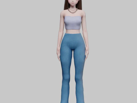 Basic Standard girl V30262 3D Model