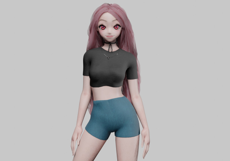 Basic sweet girl V37365 3D Model .c4d .max .obj .3ds .fbx .stl .blend 