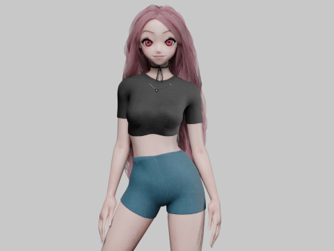 Basic sweet girl V37365 3D Model