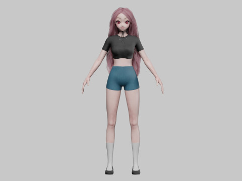 Basic sweet girl V37365 3D Model