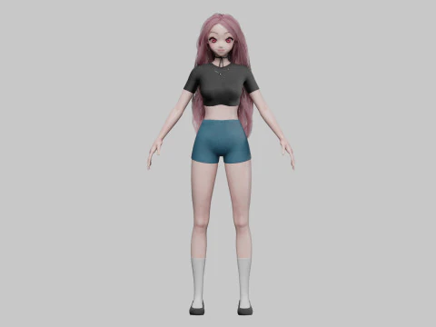 Basic sweet girl V37365 3D Model