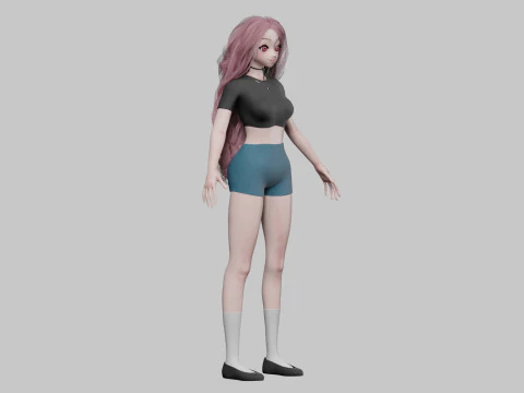 Basic sweet girl V37365 3D Model