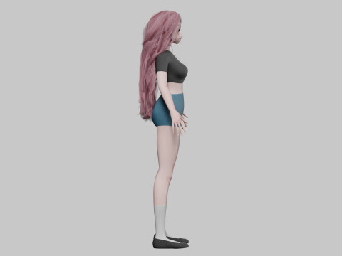 Basic sweet girl V37365 3D Model