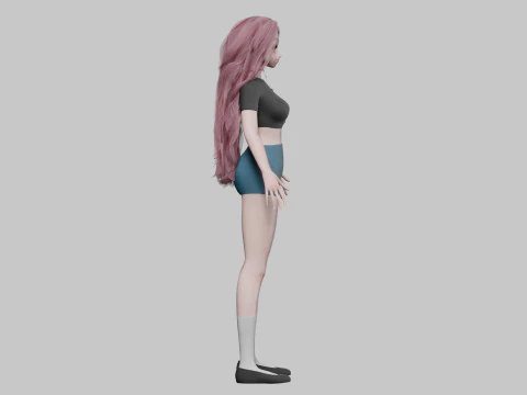 Basic sweet girl V37365 3D Model