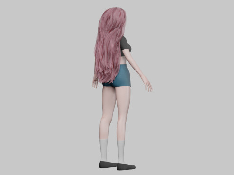 Basic sweet girl V37365 3D Model