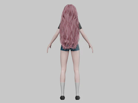 Basic sweet girl V37365 3D Model