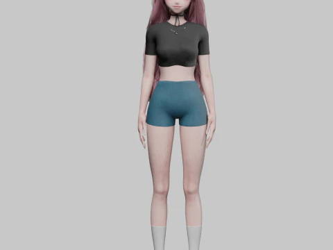 Basic sweet girl V37365 3D Model