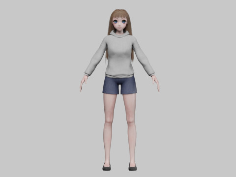 Beautiful anime girl V31221 Modelo 3D