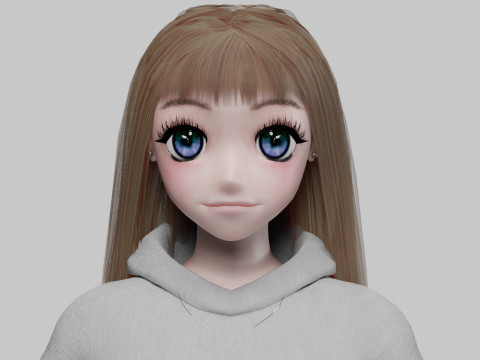 Beautiful anime girl V31221 Modelo 3D