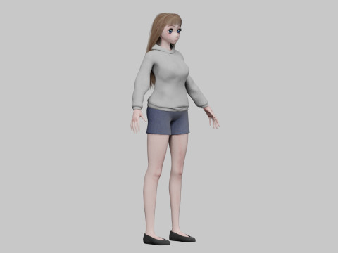 Beautiful anime girl V31221 Modelo 3D