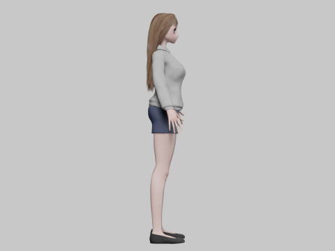 Beautiful anime girl V31221 Modelo 3D