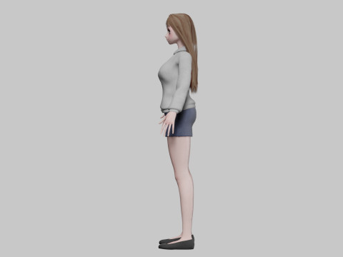 Beautiful anime girl V31221 Modelo 3D