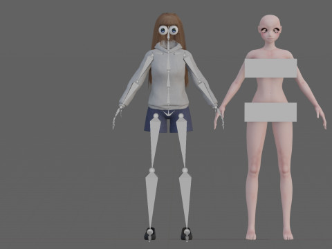 Beautiful anime girl V31221 Modelo 3D