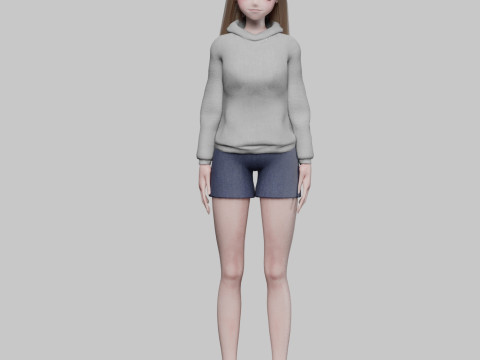 Beautiful anime girl V31221 Modelo 3D