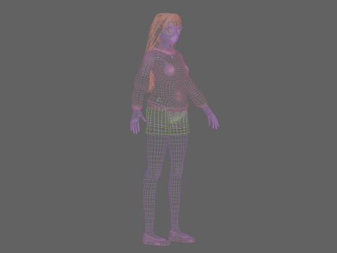 Beautiful anime girl V31221 Modelo 3D