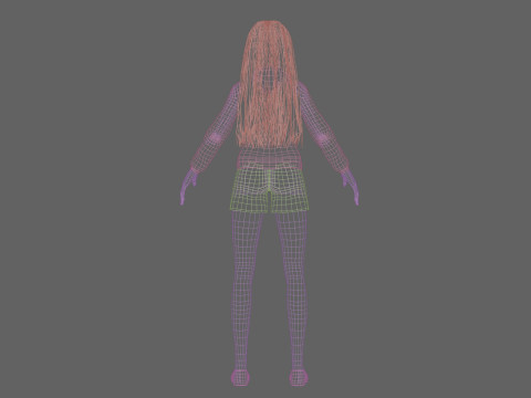 Beautiful anime girl V31221 Modelo 3D