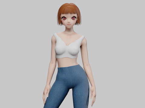 Beautiful cute girl V30775 3D Model