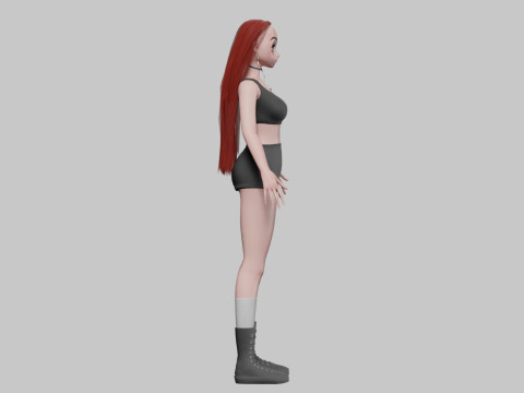 Cartoon anime girl V34603 3D Model