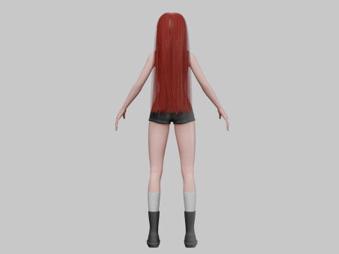 Cartoon anime girl V34603 3D Model