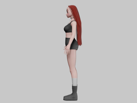 Cartoon anime girl V34603 3D Model