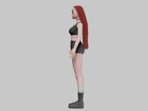 Cartoon anime girl V34603 3D Model