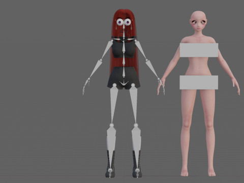 Cartoon anime girl V34603 3D Model