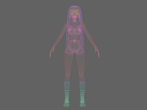 Cartoon anime girl V34603 3D Model