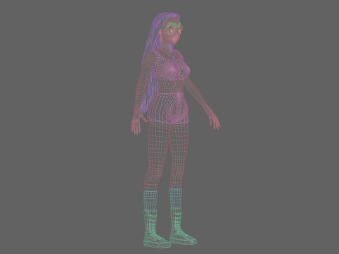 Cartoon anime girl V34603 3D Model