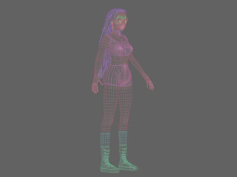 Cartoon anime girl V34603 3D Model