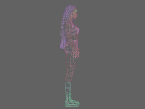 Cartoon anime girl V34603 3D Model