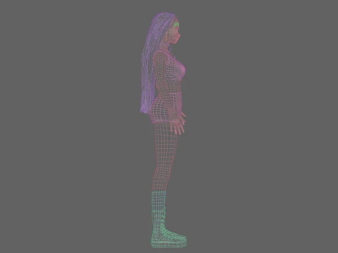 Cartoon anime girl V34603 3D Model