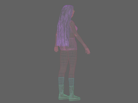 Cartoon anime girl V34603 3D Model