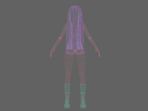 Cartoon anime girl V34603 3D Model