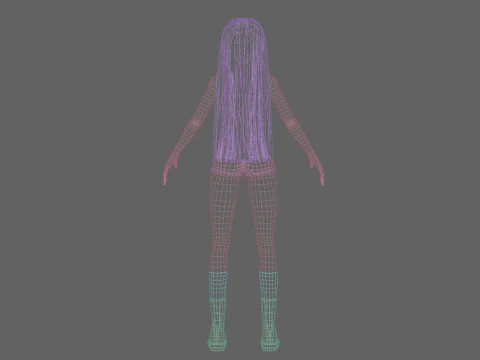 Cartoon anime girl V34603 3D Model