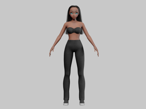 Cartoon cute girl V28042 Modelo 3D
